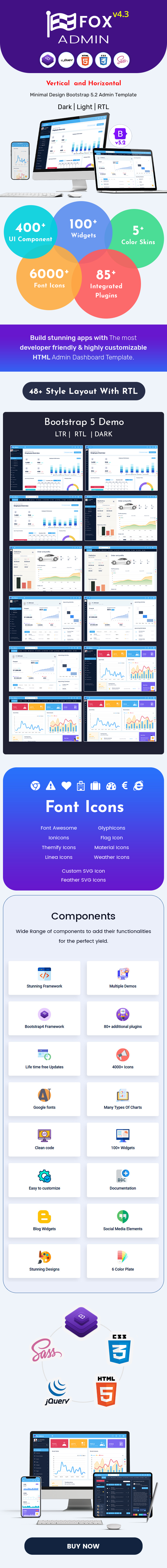 Fox - Multipurpose Bootstrap 5 Admin Dashboard Template UI Framework